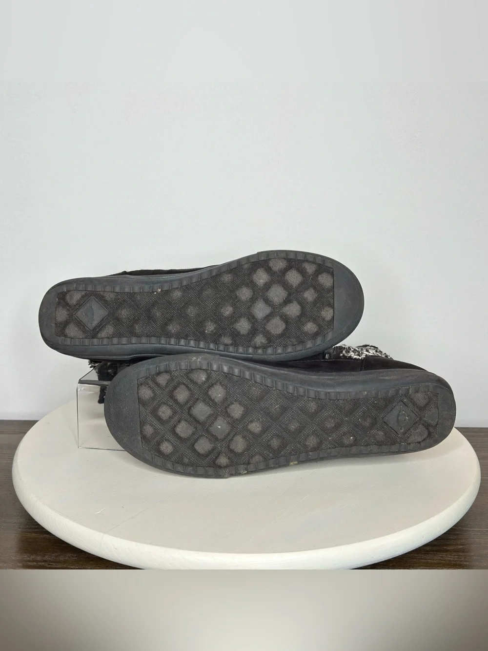 Rocket Dog Black & White Woven Boots - Size 10